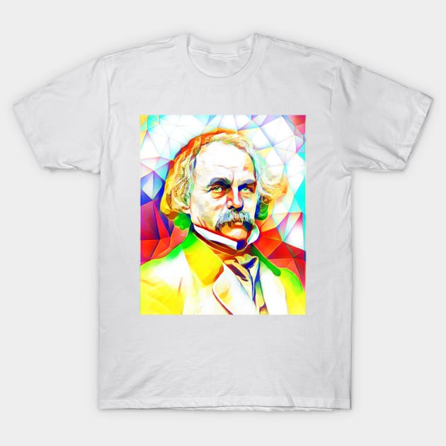 Nathaniel Hawthorne Colourful Portrait | Nathaniel Hawthorne Artwork 11 T-Shirt by JustLit